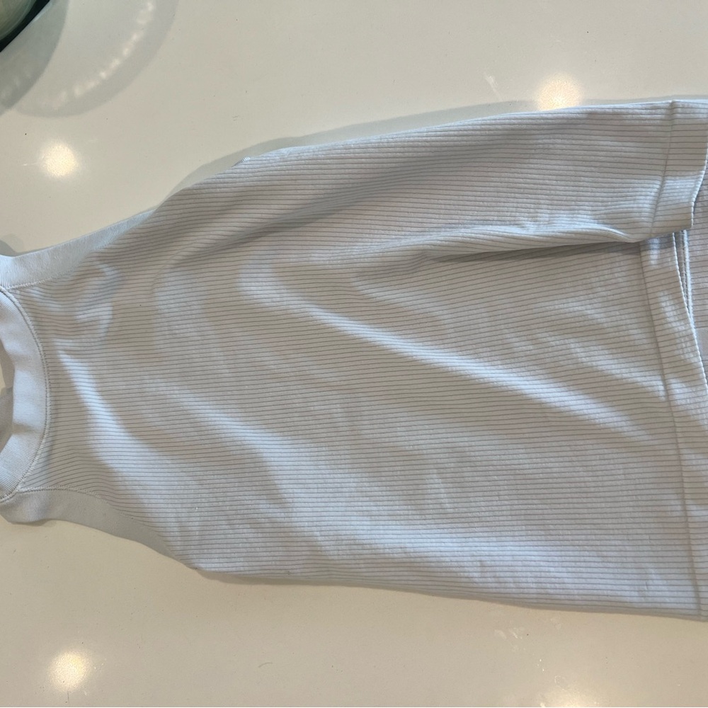 Athleta White Ribbed Tank Top